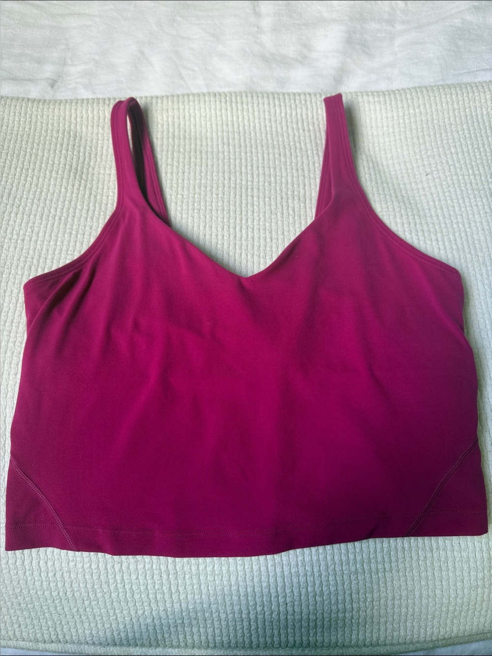 Lululemon Magenta V-Neck Align Cropped Sports Tank Top
